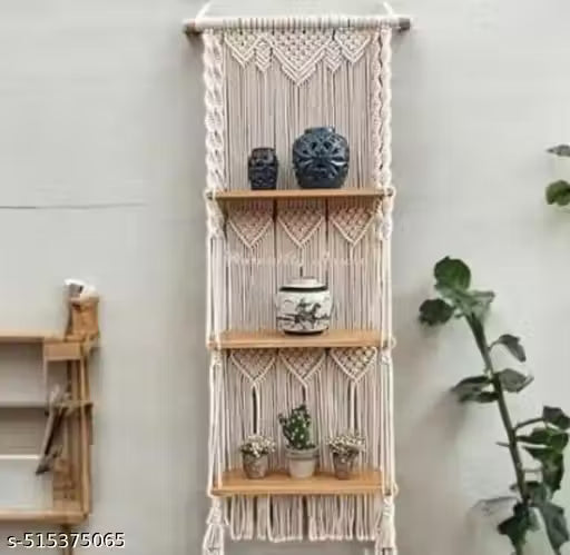 Handmade Macrame Wall Hanging Shelf