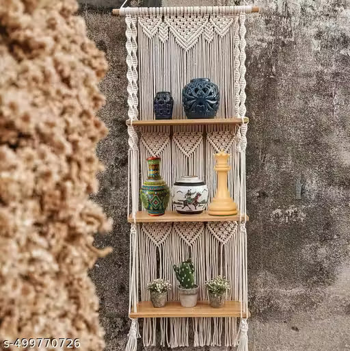 Handmade Macrame Wall Hanging Shelf