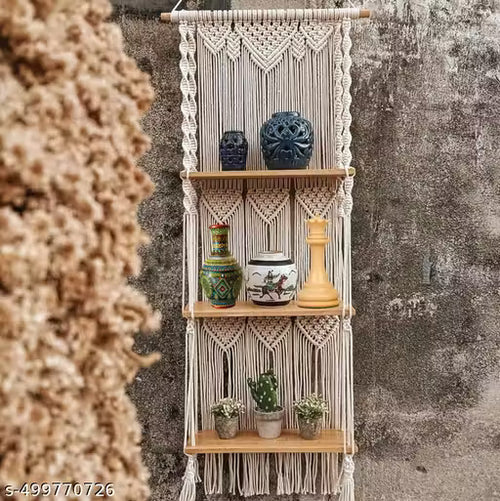 Handmade Macrame Wall Hanging Shelf